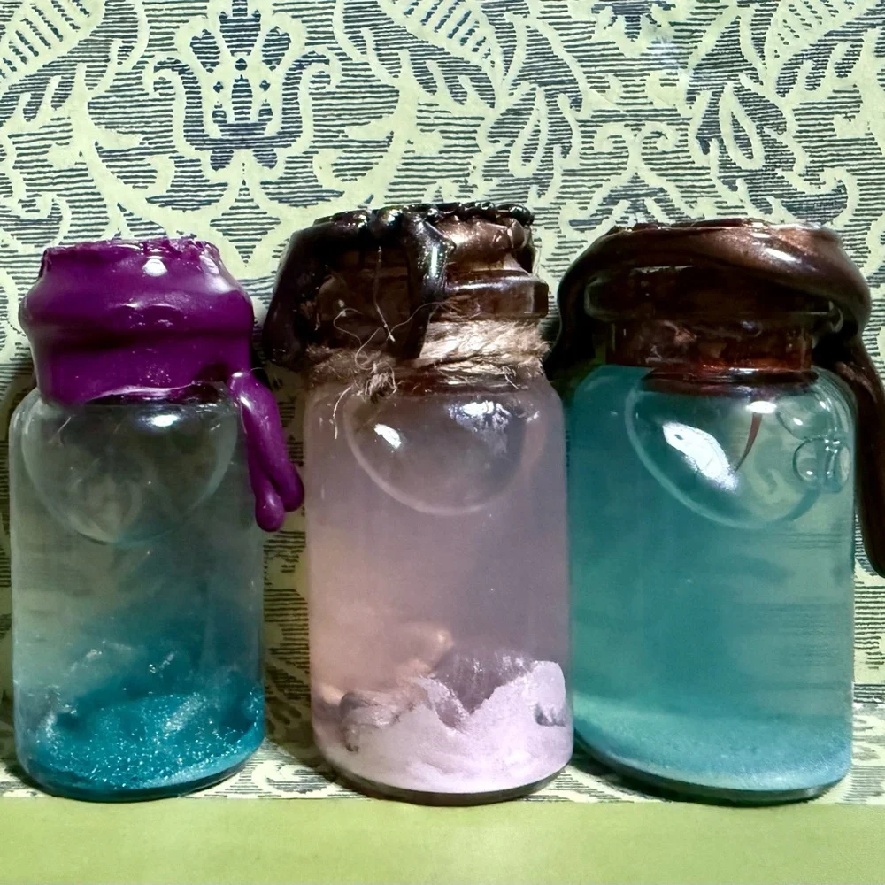 🧚🏻‍♀️ Potion Bottles Set 3 Miniature Size with container Sensory Shake and Stare